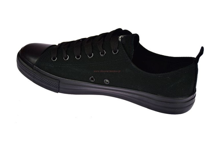 profil boczny trampki czarne młodzieżowe