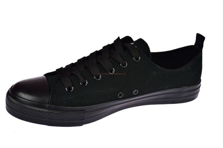 Trampki czarne damskie widok w boku