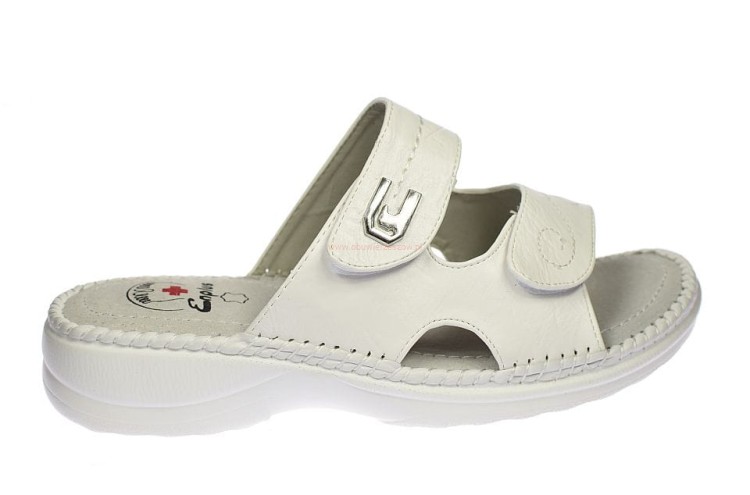 klapki medyczne białe Enplus zapinane na regulowane rzepy