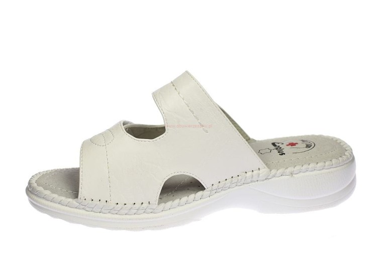 klapki profilaktyczne damskie Enplus białe widok z boku