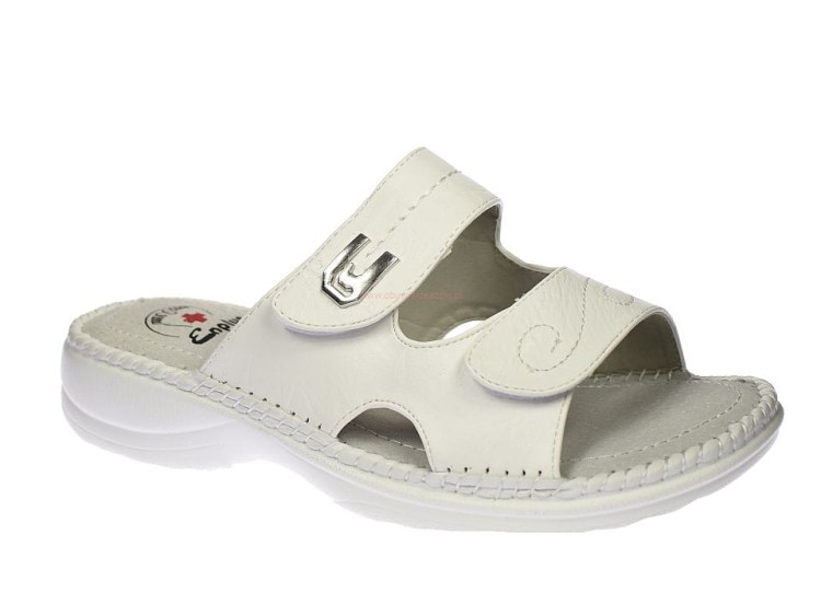 klapki medyczne damskie Enplus RS008-2 białe na rzepy