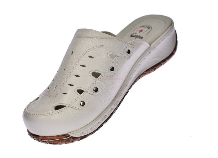 Białe klapki medyczne damskie skórzane Enplus rs0042-2.jpg