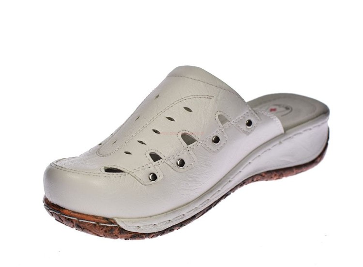 Białe klapki szpitalne na praktyki medyczne skóra rs0042-2.jpg