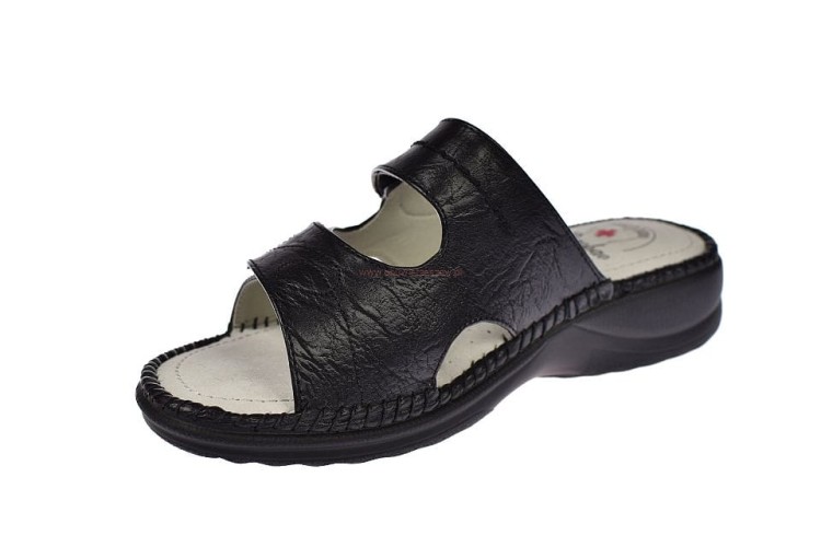 klapki medyczne czarne Enplus zapinane na regulowane rzepy