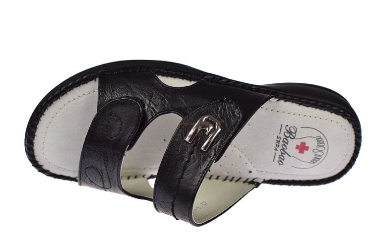 klapki medyczne damskie Enplus czarne widok od góry