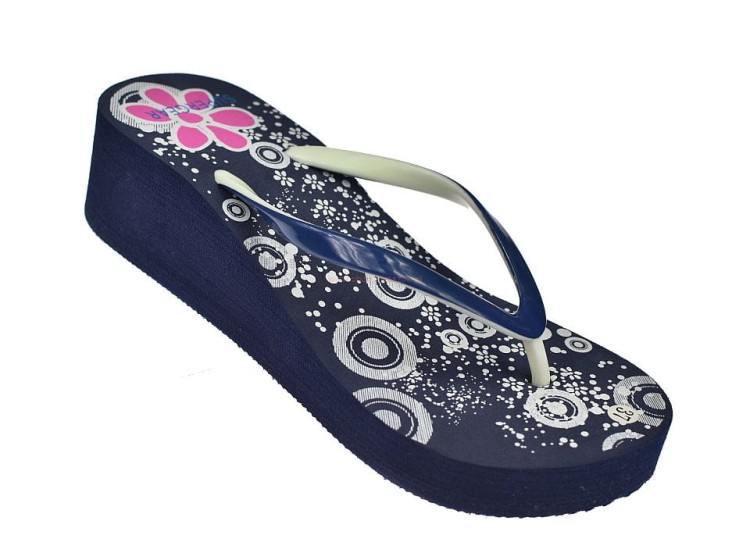 Japonki damskie na koturnie klapki plażowe B1490.jpg