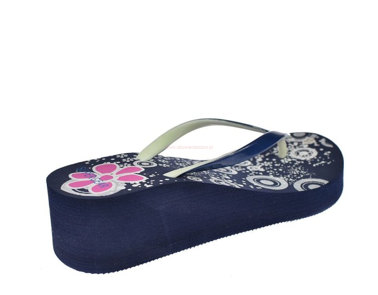 Klapki japonki damskie na koturnie basenowe B1490.jpg