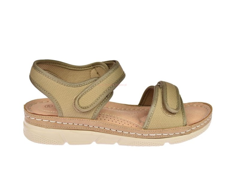 Sandały damskie paski tekstylne na rzepy S-3-0543.jpg