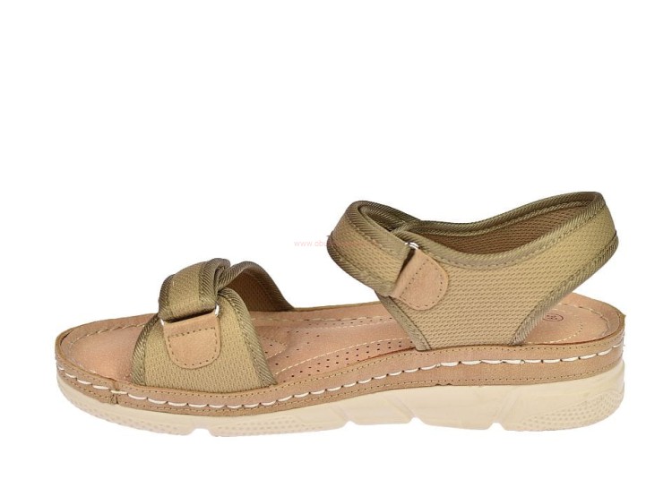 Paski beżowe sandały damskie skórzana wkładka S-3-0543.jpg