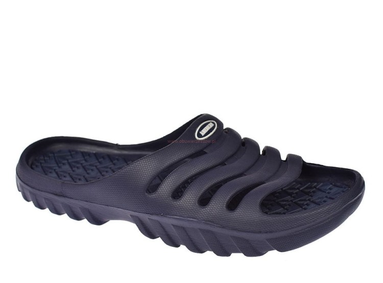 klapki męskie szerokie G+ granatowe paski dopasowujące