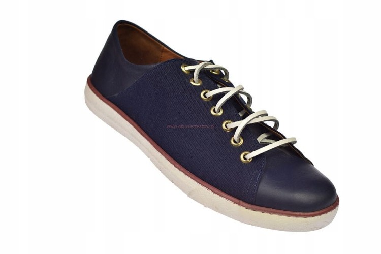 Buty sportowe męskie skórzane Peppe Rosso M02-M701WG granatowe