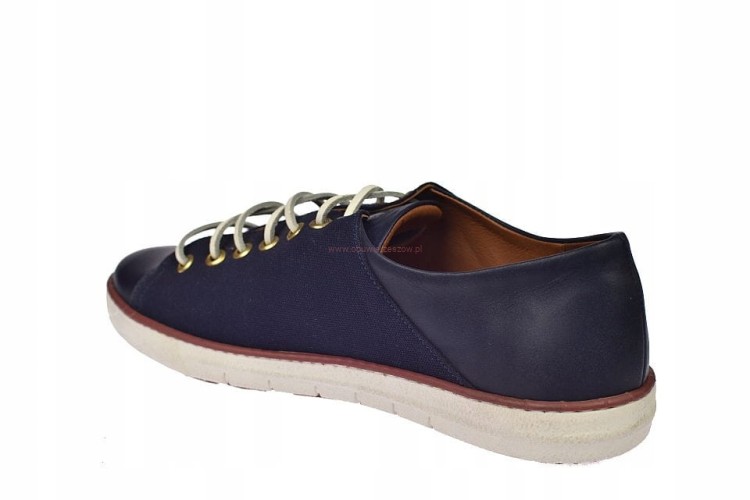 Sportowe buty skórzane męskie trampki granatowe