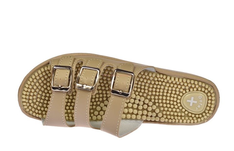 Profilowana podeszwa klapek masujących damskich beżowych – model 8826-3A