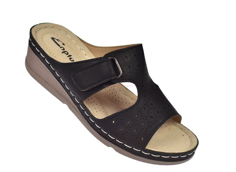 Klapki damskie profilaktyczne skóra wkładka Enplus G3202-1.jpg
