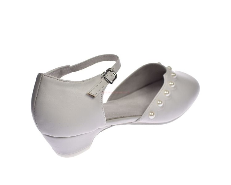 Baleriny komunijne białe buty do komunii w obcasem kom59/24.jpg