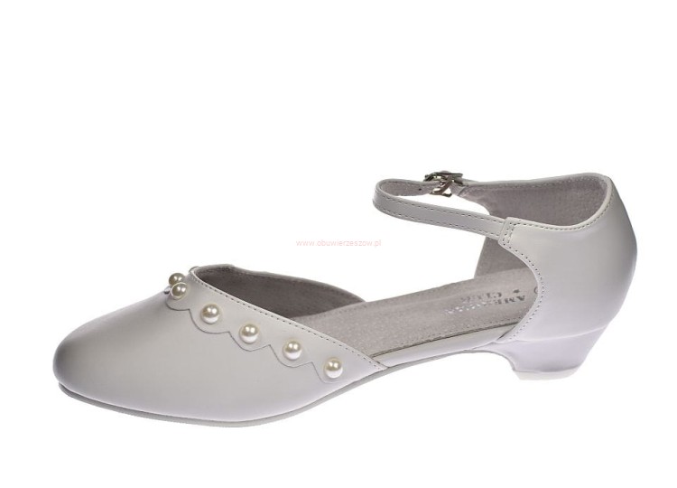 Białe buty do komunii dla dziewczynki baleriny kom59/24.jpg