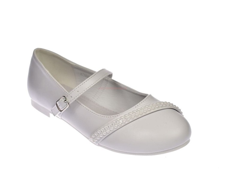 Buty do komunii dla dziewczynki białe baleriny pełne kom46/24.jpg