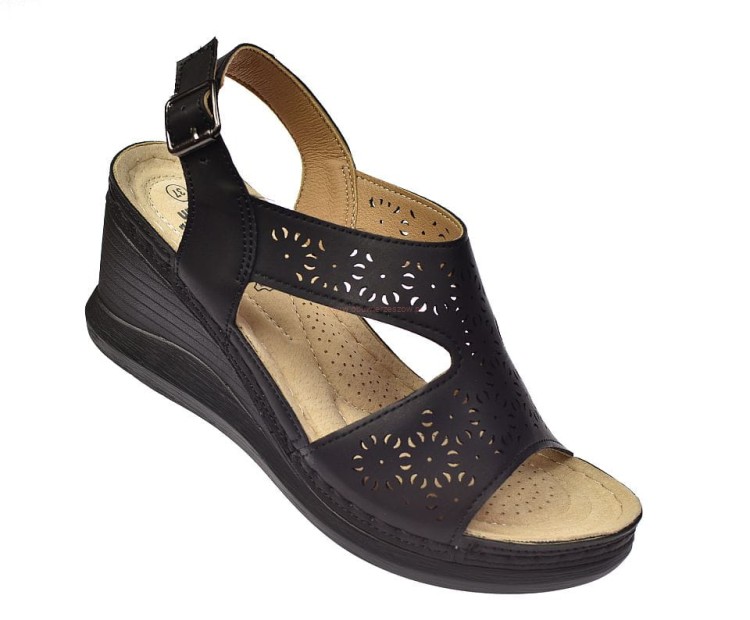 Sandały damskie na szersze stopy na koturnie KL-Q13910.jpg