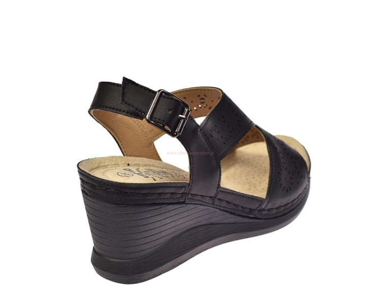 Eleganckie sandały damskie na koturnie szerokie stopy KL-Q13910.jpg