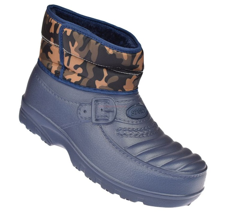 Kalosze męskie piankowe ocieplane lekkie na rzepy 4773.jpg