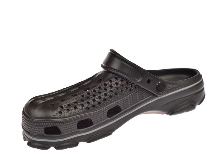 Klapki męskie kroksy z pianki EVA z paskiem na piętę – widok z boku