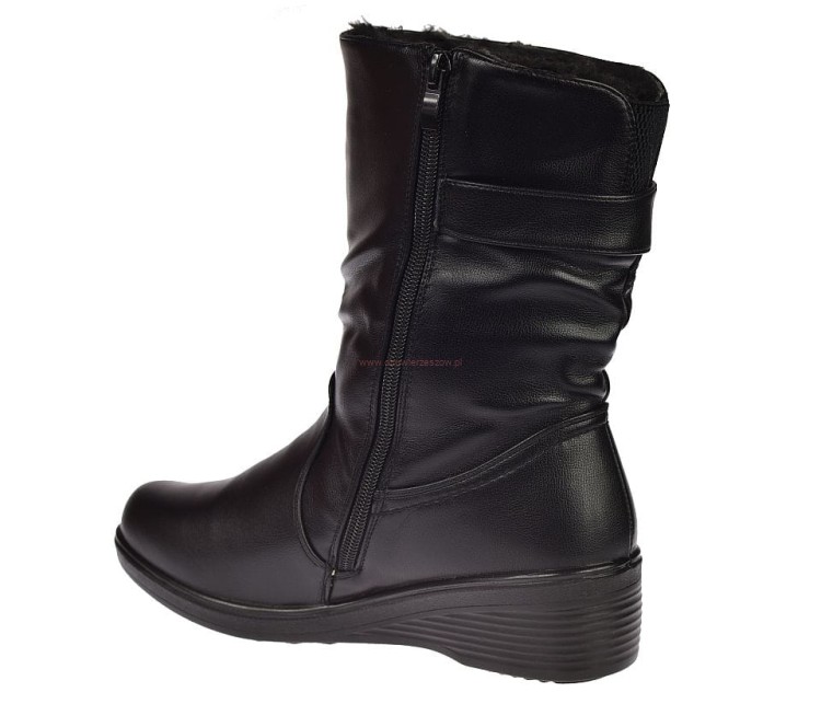 Kozaki damskie na suwak ocieplane futerkiem botki B-3-208.jpg