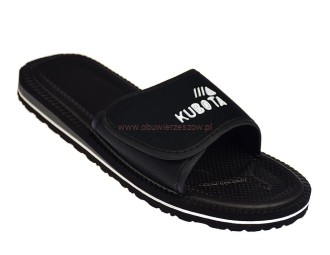 Kubota Rzep – stylowe czarne klapki do codziennego noszenia