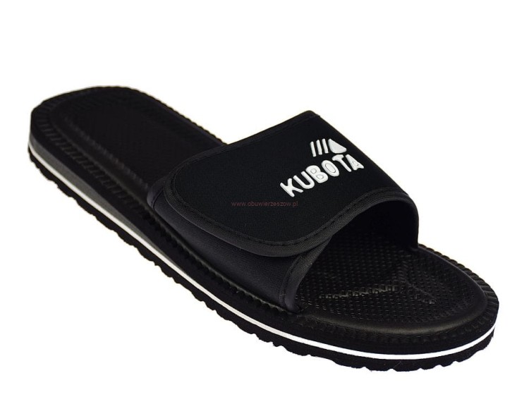 Kubota Rzep – stylowe czarne klapki do codziennego noszenia