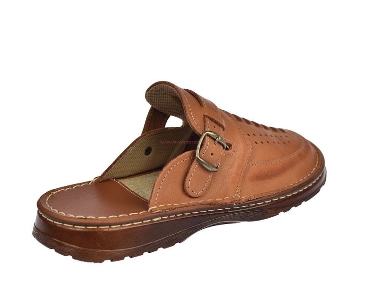 Klapki męksie skórzane z zakrytymi palcami