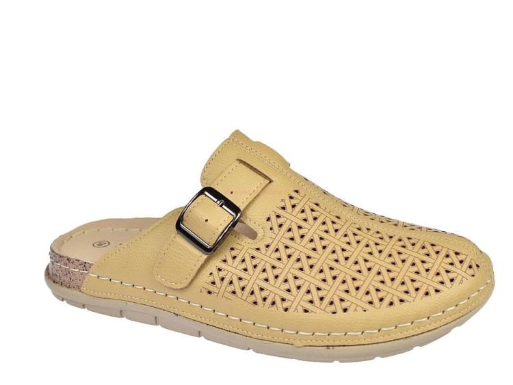 Letnie damskie klapki ażurowe z paskiem i zakrytymi palcami