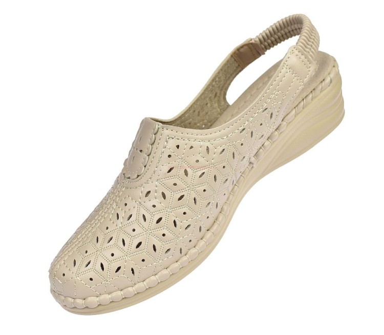 Wygodne sandały damskie Skotnicki z miękką skórzaną wkładką i elastycznym paskiem na piętę