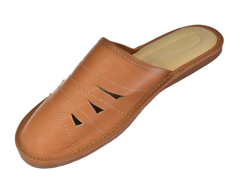 Kapcie domowe męskie skórzane góralskie pantofle