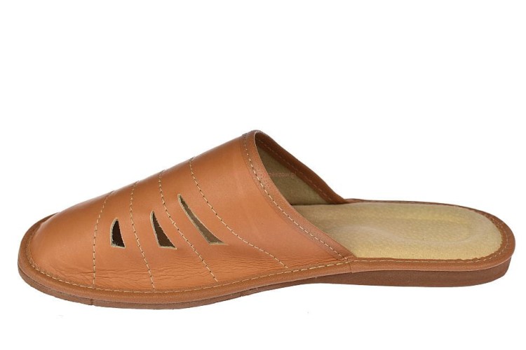 Pantofle męskie Zakopianki – wygodne kapcie domowe, skóra naturalna