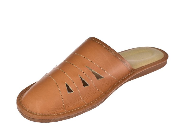 Obuwie domowe męskie – Zakopianki skórzane z lekką podeszwą