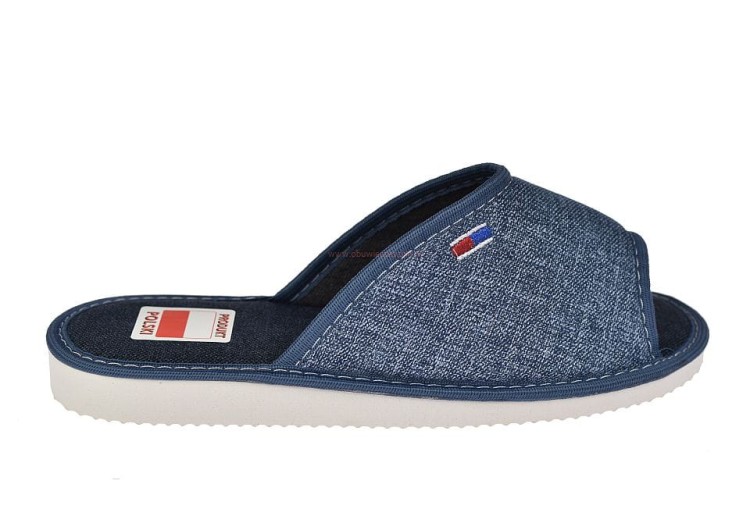 Kapcie damskie PAMI DOG 097 jeansowe – widok z boku