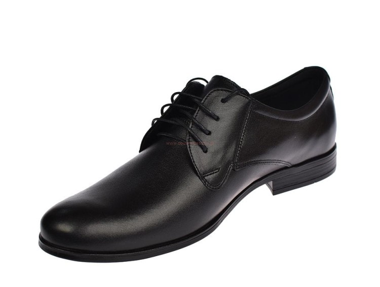 Czarne buty męskie na wesele skórzane półbuty