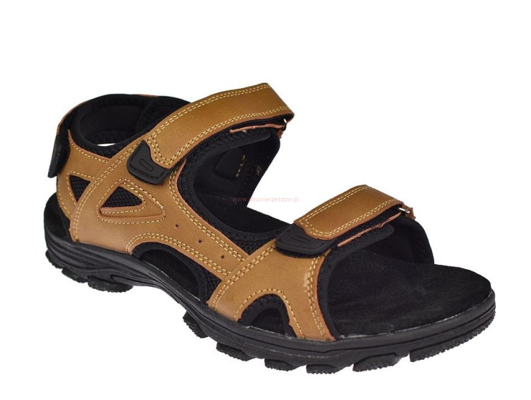 Sandały męskie American HL176 camel – widok z boku