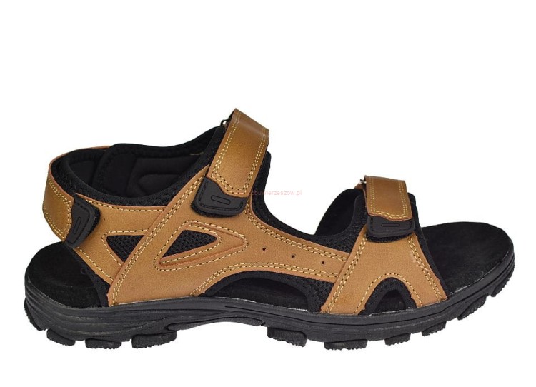 Letnie sandały męskie na rzepy – model American HL176 camel