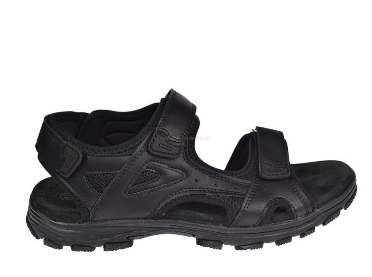 Czarne sandały męskie z antypoślizgową podeszwą – American HL176