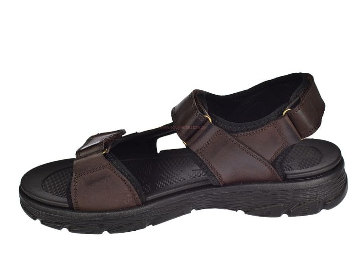 Sandały męskie na rzepy skórzane paski superlekkie