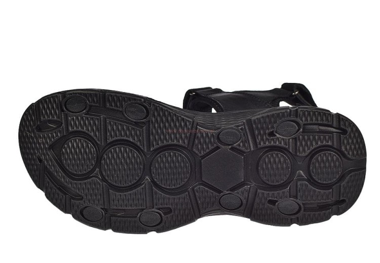 czarne sandały męskie American Club CY114/24 z piankową podeszwą