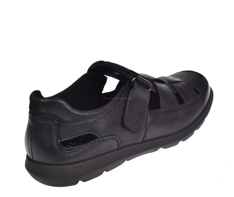 sandały męskie American Club CY142 czarne, pełna cholewka z wycięciami – zdjęcie z tyłu