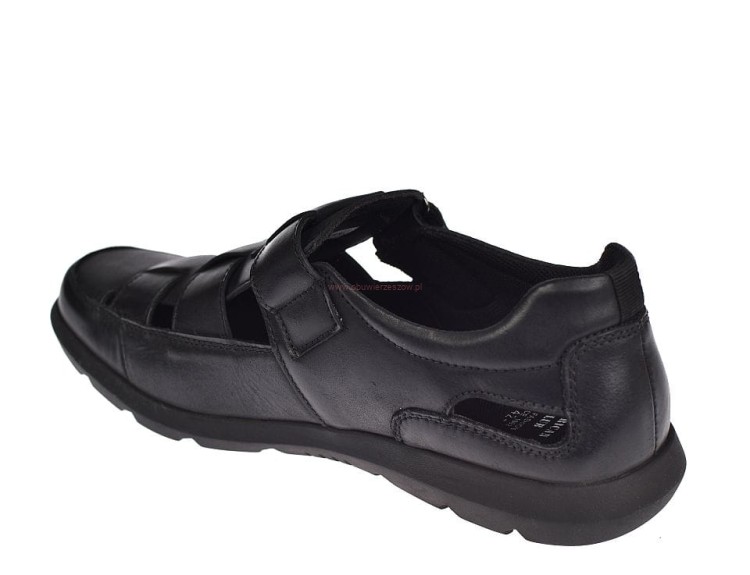 Eleganckie sandały męskie z wycinaną cholewką skórzane