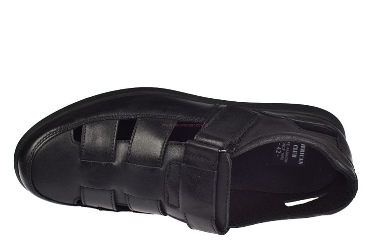 męskie sandały skórzane czarne z wyjmowaną wkładką – zbliżenie na wnętrze