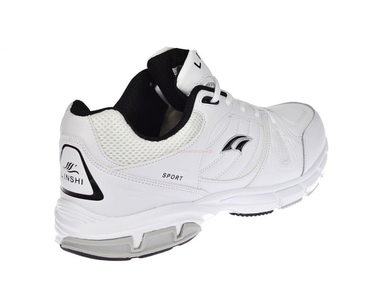 Męskie buty do biegania A8358 – widok z tyłu, biały kolor