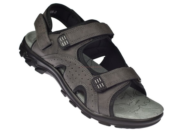 Szare sandały męskie duże rozmiary C7726 – widok ogólny, produkt na białym tle