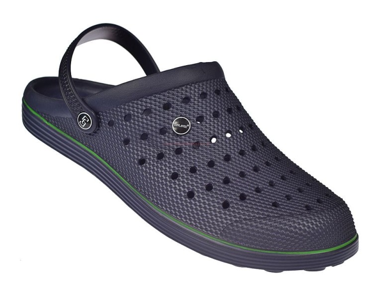 Klapki męskie kroksy z paskiem na piętę w kolorze navy, model H369-M5