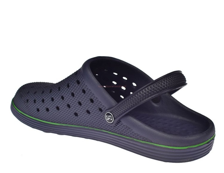 Chodaki męskie z pianki EVA w kolorze granatowym, z paskiem na piętę