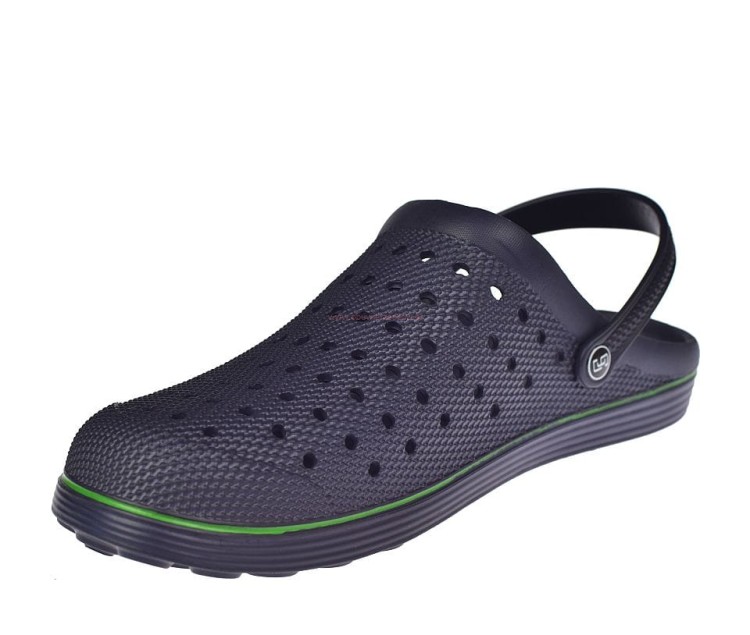 Duże męskie kroksy piankowe z pełną cholewką i paskiem na piętę, kolor navy