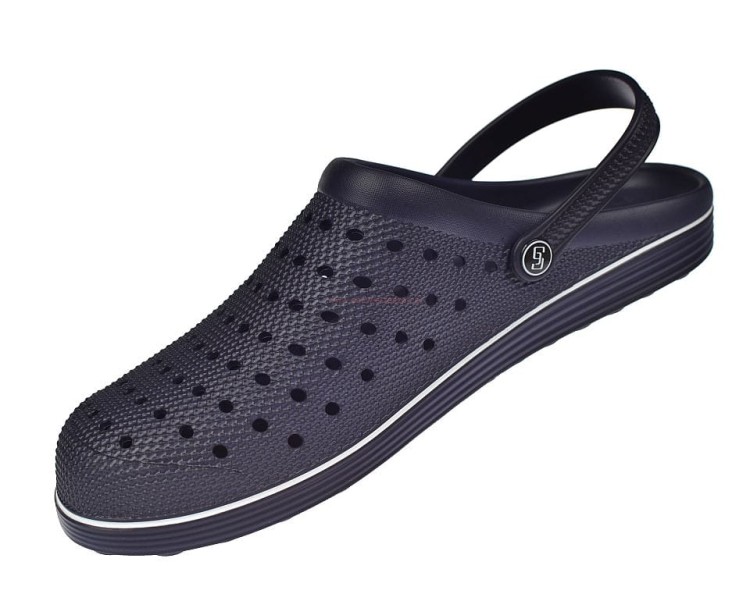 Granatowe klapki męskie kroksy z paskiem na piętę H369-M5